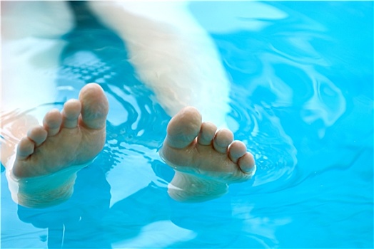脚,慵懒,游泳池