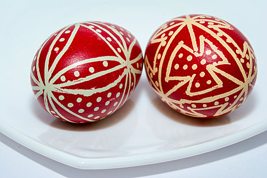 红色,复活节,传统,蛋,特写,罗马尼亚