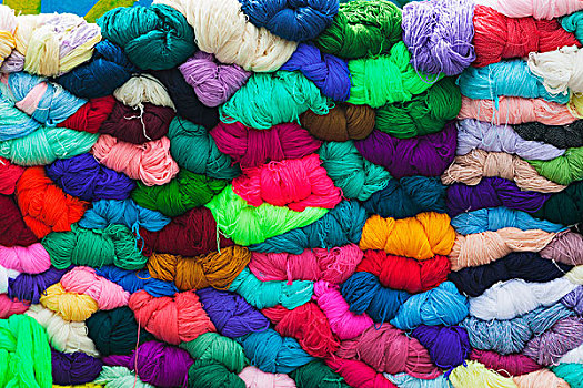 市场,彩色,纱线,出售,厄瓜多尔