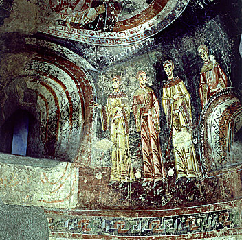 碎片,绘画,12世纪,壁画