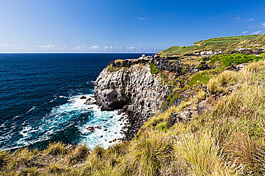 峭壁,海浪,岛屿,亚速尔群岛,葡萄牙