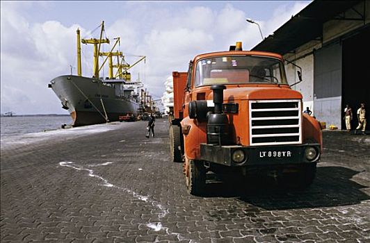喀麦隆,港口,卡车