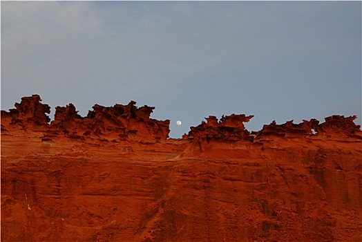 岩石墙,月亮,晚上,小,芬兰,内华达