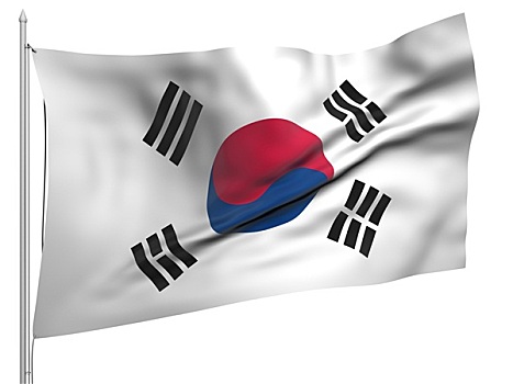 飞,旗帜,韩国,国家