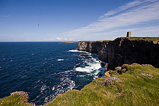 悬崖,奥克尼群岛,苏格兰,英国,欧洲