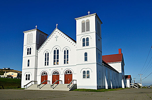 历史,木质,教堂,马格达伦群岛,魁北克,加拿大,北美