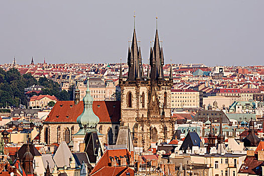 提恩教堂,老城,布拉格,波希米亚,捷克共和国