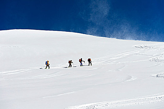 滑雪,向上,顶峰,瓦莱,瑞士,欧洲