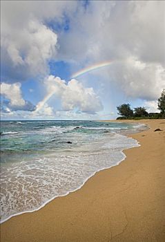 夏威夷,考艾岛,彩虹,北岸,海滩