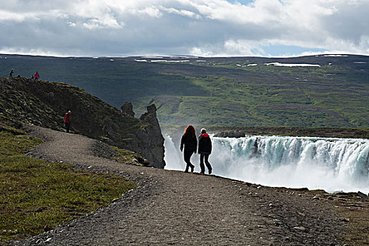 冰岛,米湖,地区,环路,东北方,区域,河,神灵瀑布,瀑布,流行