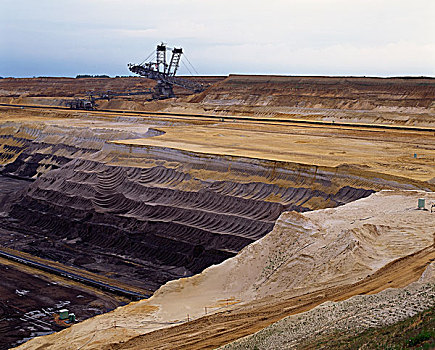 褐色,煤,挖掘机,煤矿,德国