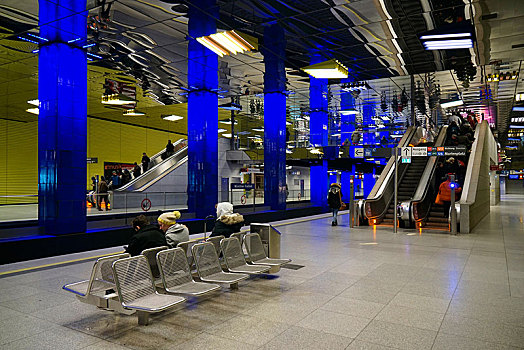 地铁站,穆伊施纳法海茨,慕尼黑,上巴伐利亚,巴伐利亚,德国,欧洲