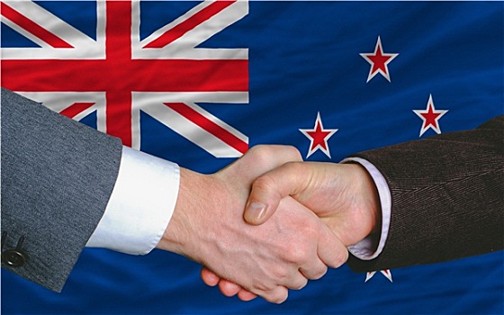 商务人士,握手,交易,正面,新西兰
