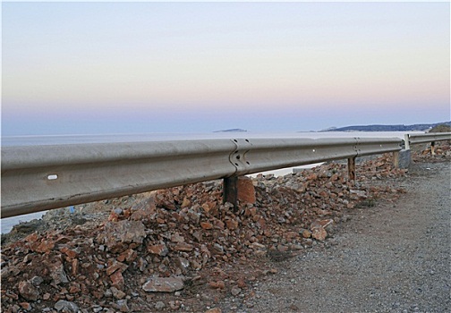 金属,护栏,沿岸,道路,岛屿,希腊