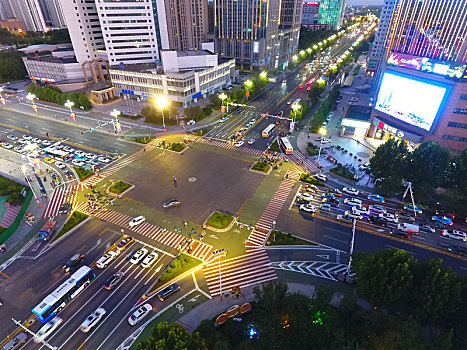 唐山城市夜景航拍