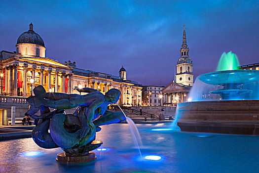 特拉法尔加广场,地点,国家美术馆,伦敦西区,伦敦,英格兰