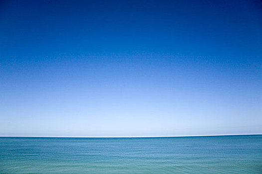 蓝色,水,天空,地平线,墨西哥湾,那不勒斯,佛罗里达,美国