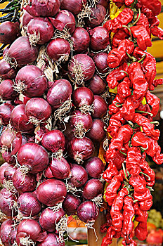 洋葱,辣椒,食品市场,罗马,意大利