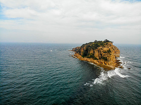 航拍辽宁大连棒棰岛宾馆风景区