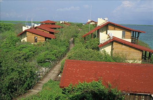 古巴,酒店,平房,海边,太阳能电池板