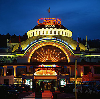 赌场,入口,黄昏,法国