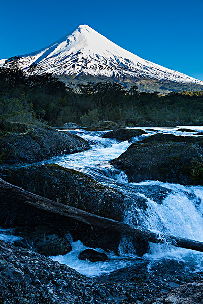 火山,瀑布,蔷薇目,巴塔哥尼亚,智利