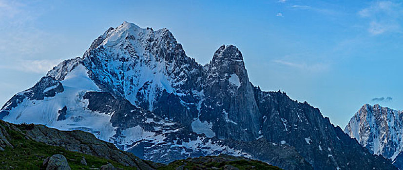 勃朗峰,早晨,法国,欧洲