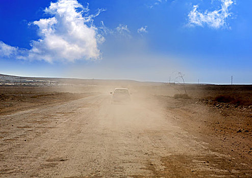 灰尘,道路,汽车,褐色,雾,兰索罗特岛