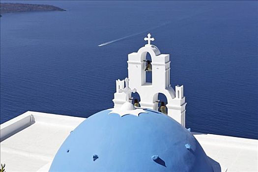 教堂,漂亮,风景,锡拉岛,希腊