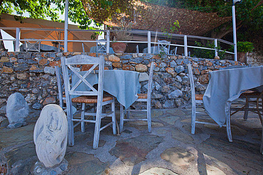 桌子,椅子,餐馆,希腊