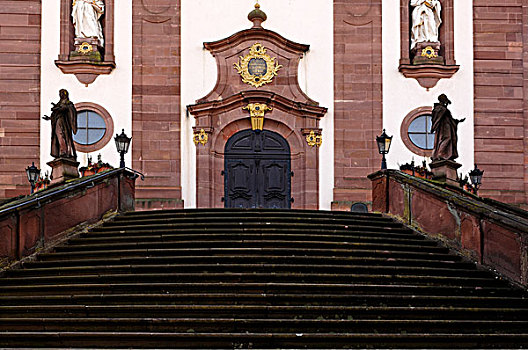 楼梯,教区,教堂,圣徒,巴登符腾堡,德国,欧洲
