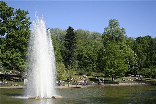 喷泉,湖,柏林,德国