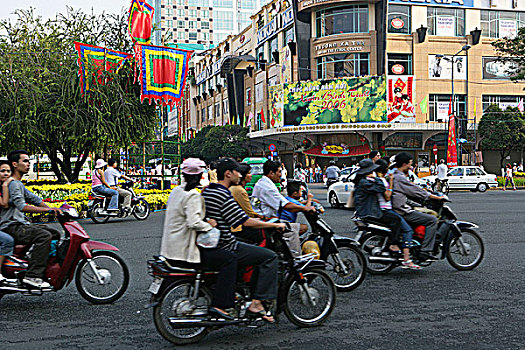 人,摩托车,胡志明市,越南