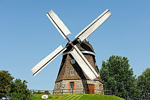 风车,城镇,梅克伦堡前波莫瑞州,德国,欧洲