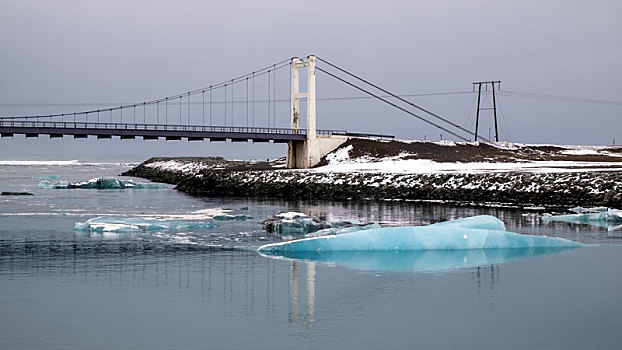 风景,杰古沙龙湖,冰,泻湖