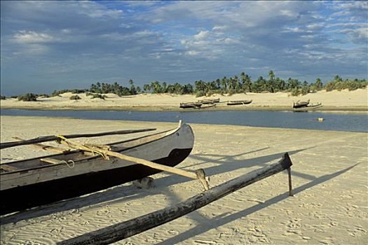 马达加斯加,独木舟,海滩