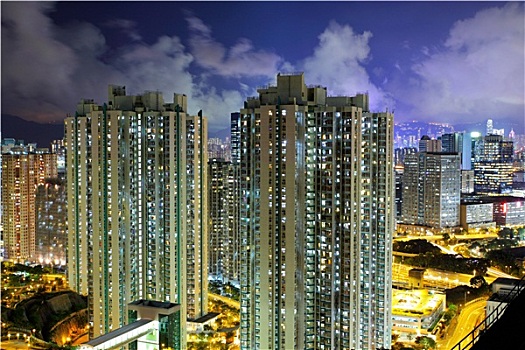 光亮,建筑,香港,夜晚
