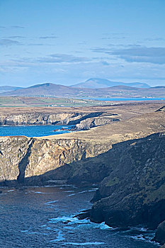 海崖,海岸线,靠近,头部,梅奥县,爱尔兰