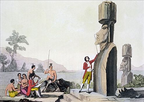雕塑,复活节岛,迟,18世纪,艺术家