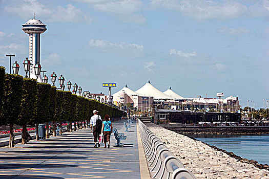 滨海路,码头,商场,阿布扎比,阿联酋,中东