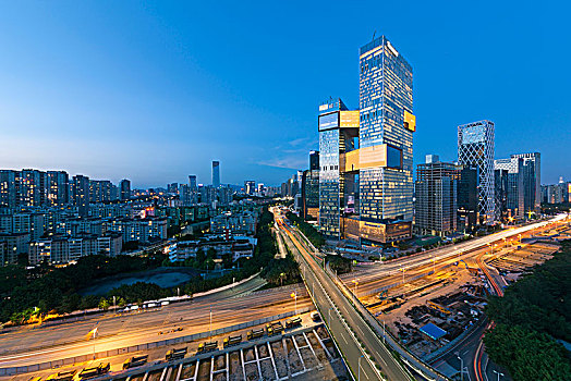 中国广东深圳南山科技园都市夜景