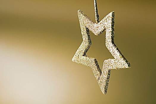 金色,星形,圣诞树饰,倒立