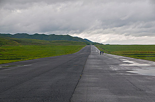 空,公路,朝鲜,亚洲