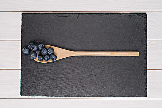 蓝莓,木勺