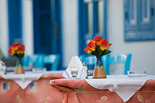 希腊,爱琴海岛屿,萨摩斯岛,咖啡,桌子
