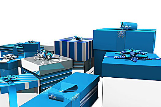 蓝色,银,圣诞礼物