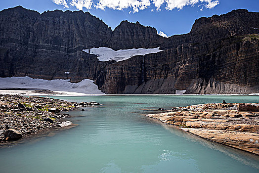 园墙,正面,湖,冰河,许多,区域,冰川国家公园,落基山脉,蒙大拿,美国,北美