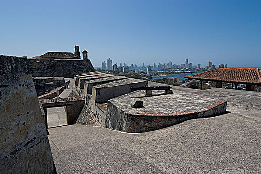 堡垒,圣费利佩,17世纪,大,后面,卡塔赫纳,哥伦比亚