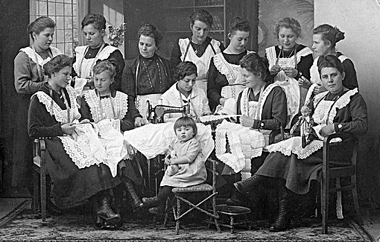 学徒,缝纫,女人,缝纫机,20世纪20年代,德国,欧洲