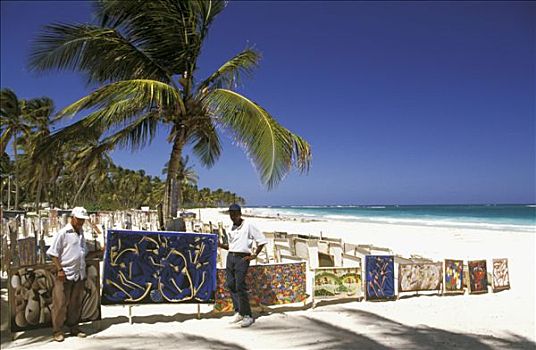 多米尼加共和国,绘画,销售,海滩
